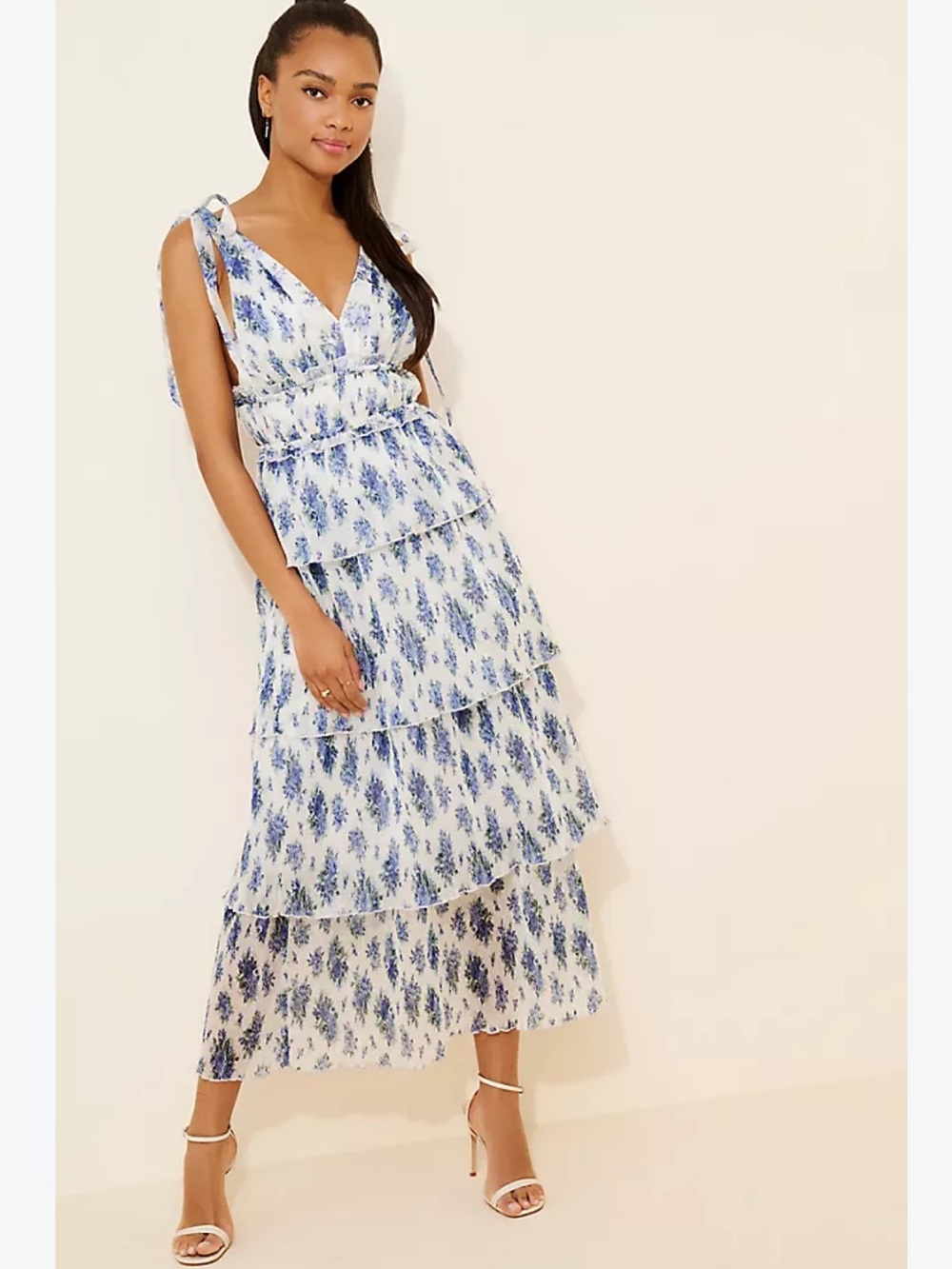 Anthropologie Bellevue Sleeveless Tiered Maxi Dress size L